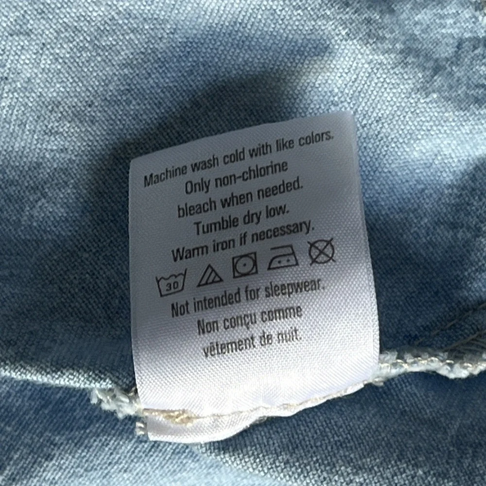 Gymboree 2018 Girls Soft Blue Chambray Dress Ruffle Sleeves Size L 10-12 EUC